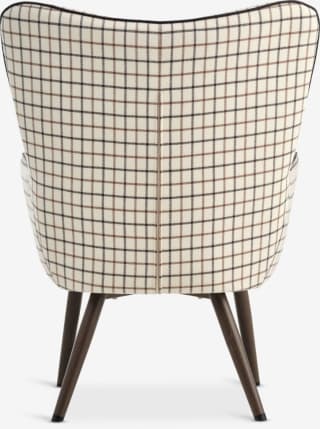 Sillón BIERSTED a cuadros tela beis/marrón por 80€ en JYSK