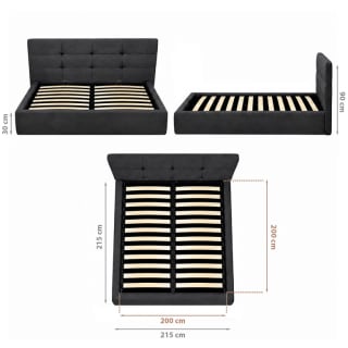 Cama canapé tapizada Cella 200 (200 x 200 cm) por 228€ en IberNest
