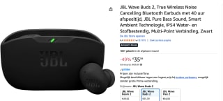 JBL Wave Buds - Volledig Draadloze Oordopjes voor €35,59 bij Amazon