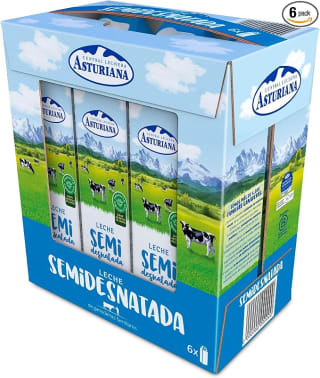 Central Lechera Asturiana Leche Semidesnatada UHT Brik Pack 6x1L por 3,11€ en Amazon