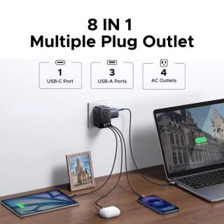 UGREEN Regleta multicontacto 20W (4 AC, 3 USB-A, 1 USB-C) por $62 en AliExpress