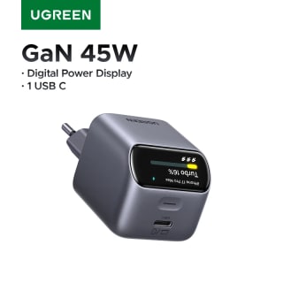 Cargador UGREEN GaN de 45W con Pantalla Inteligente por $301 en AliExpress