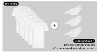 10% korting op sixpack T-shirts + gratis sokken bij Girav
