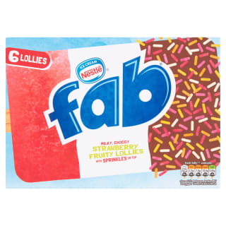 Fab Strawberry Ice Lollies (6 x 58ml) – £1.25 at Iceland