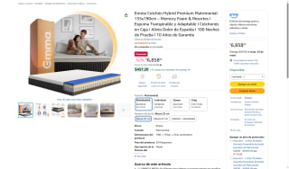 Colchón Emma 135x190cm por $6,858 | Oferta Amazon