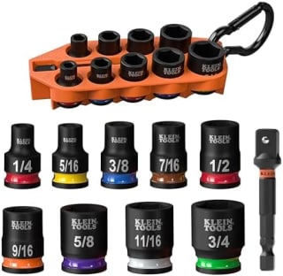 Klein Tools 33809 Grab-And-Go Impact Socket Set (10 piezas) por $622.33 en Amazon