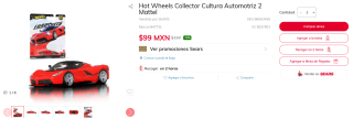 Hot Wheels Collector Cultura Automotriz 2 Mattel por $99 | Sears