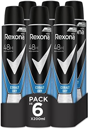 Rexona Cobalt Dry desodorante aerosol 200 ml (pack de 6) por 9,28€ en Amazon