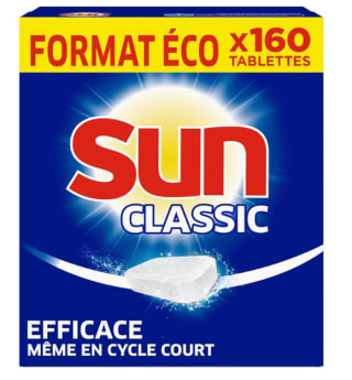 Paquet de 160 Pastilles Lave-Vaisselle Sun Classic à 11,97€