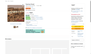 Vinilo Toxicity System of a Down por $444 | Descuento Amazon