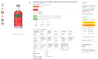 Absolut Vodka 750ml 30% Alcohol por $177 | Oferta Amazon