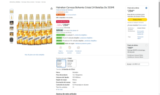 Cerveza Bohemia Cristal 24 botellas por $295 | Amazon (Prime)
