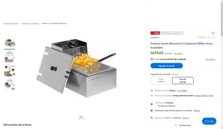 Freidora 6Lt 2500w Acero Inox $679 | Oferta Walmart