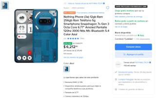 Nothing Phone (3a) 256GB por $6,213 | Oferta Mercado Libre