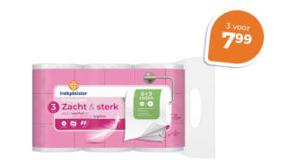 Trekpleister Zacht & Sterk 3-Laags Toiletpapier 3 x 6 rollen voor €7,99