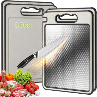 2pcs Tablas de Picar de Acero Inoxidable y PP (36.5 × 25 cm) por $235 en Amazon