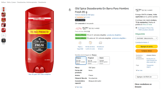 Old Spice desodorante en barra Fresh 85g por $57 en Amazon