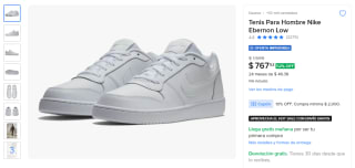 Tenis Nike Ebernon Low AQ1775 por $768 | Oferta Mercado Libre