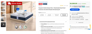 Colchón Queen Size con Almohadas Peach Feel y Protector por $4,999 en Walmart