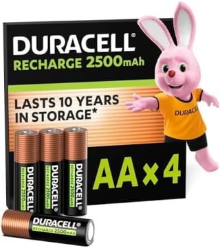 Duracell AA oplaadbare batterijen 4 stuks (2.500 mAh) voor €10,59 bij Amazon