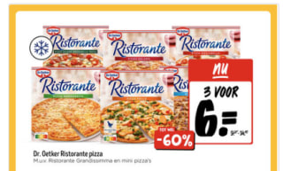 3 Dr. Oetker Ristorante pizza's voor €6 bij de Jumbo