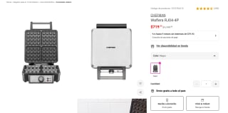 Waflera Chefman RJ04-4P negra por $719 | Oferta Liverpool