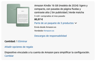 Amazon Kindle 16 GB (modelo 2024) por 80.97€ (devolviendo productos)