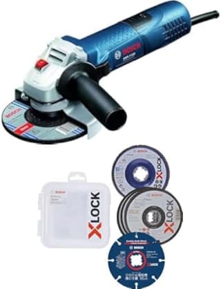 Bosch Professional Amoladora angular disco 125 mm + Set 5 discos lija y discos corte