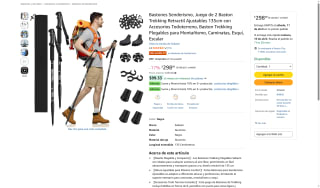 Bastones Senderismo Plegables 135cm Sebami por $269 | Amazon