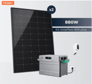Kit solaire BiFacial 880W Plug & Play avec batterie Solarflow 800 plus à 577,99€