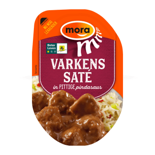 MORA Kip- of varkenssaté (160 g) voor €1,29 bij Aldi