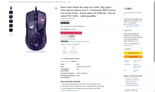 Mouse Razer Gengar por $1,080 | Oferta Amazon