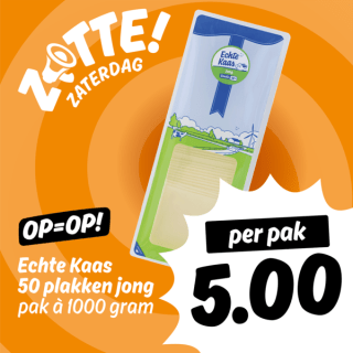 Kilo kaasplakken voor €5 bij Poiesz