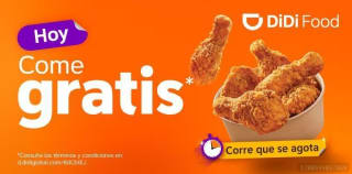 Gratis 1 platillo en DiDi Food