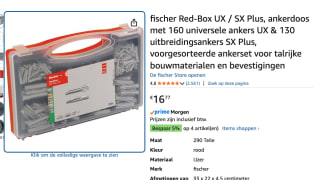 Fischer SX/UX Pluggenassortiment Box Rood voor €16,77 bij Amazon