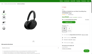 Audífonos Sony WH1000XM5 Negro por $3,853 | Oferta Bodega Aurrera