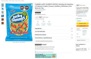 CUANDA Lucky Gummys Ositos (1 kg) por $83 en Amazon