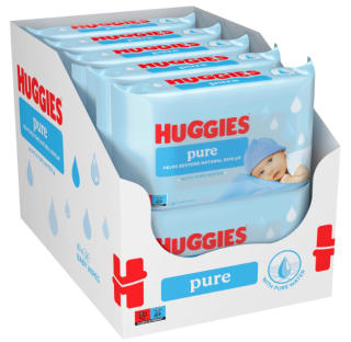 Lot de 18 paquets de Lingettes Pure pour bébé Huggies à 15,84€