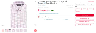 Camisa a Cuadros Regular Fit Tommy Hilfiger por $399 | Sears