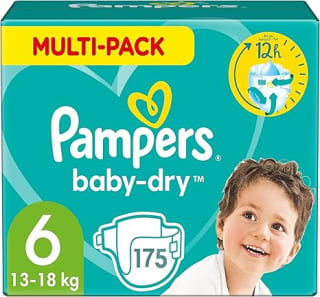 Pampers Luiers, maat 6 (13-18 kg), Baby-Dry, 175 luiers voor €10,99 bij Amazon