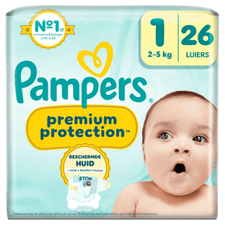 Pampers Premium Protection Luiers Maat 1 (2-5 kg, 26 stuks) voor €3,15 bij Etos