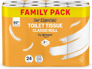 Our Essentials by Amazon Toilet Tissue Classic Roll, 2-ply, 24 Rolls for £4.66 at Ama
