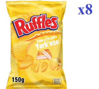 8 x Patatas Ruffles York/Queso 150 Grs. por 9.36€
