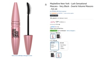 Maybelline New York - Lash Sensational Mascara voor €7,59 bij Amazon