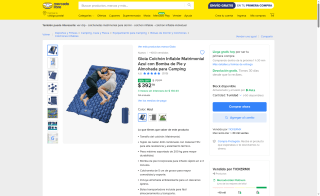 Colchón Inflable Matrimonial Azul por $393 | Mercado Libre