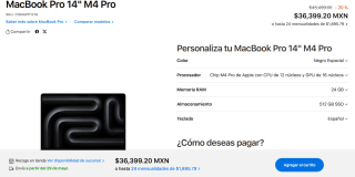 MacBook Pro 14" M4 Pro 24GB 512GB por $24,915 | MacStore (Banorte)
