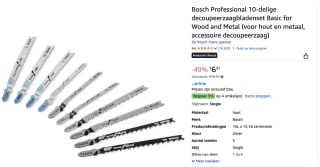 Bosch Professional 10-delige decoupeerzaagbladenset voor €6,97 bij Amazon