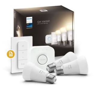 Kit de démarrage Philips Hue White : 3 ampoules E27 + pont + télécommande à 99,99€