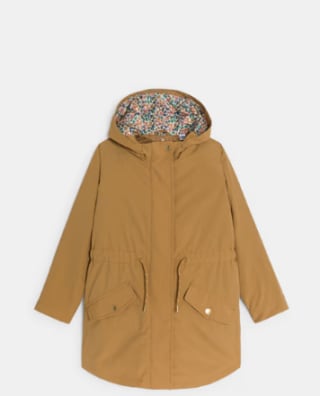 Parka 3 en 1 déperlante à capuche camel Fille à 22,99€