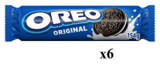 6 x Galletas de chocolate rellenas de crema Oreo 154 g. por 5€